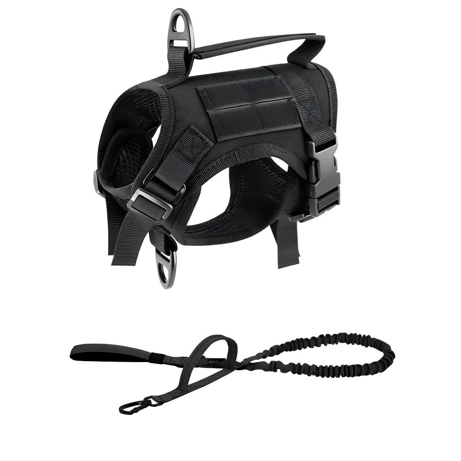 Adjustable Tactical Cat Harness Vest And Leash Set With Handle