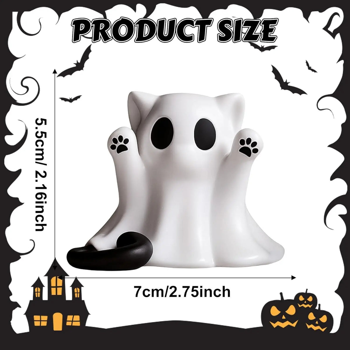 Halloween Ghost Figurine Spooky Resin Desk Ornament
