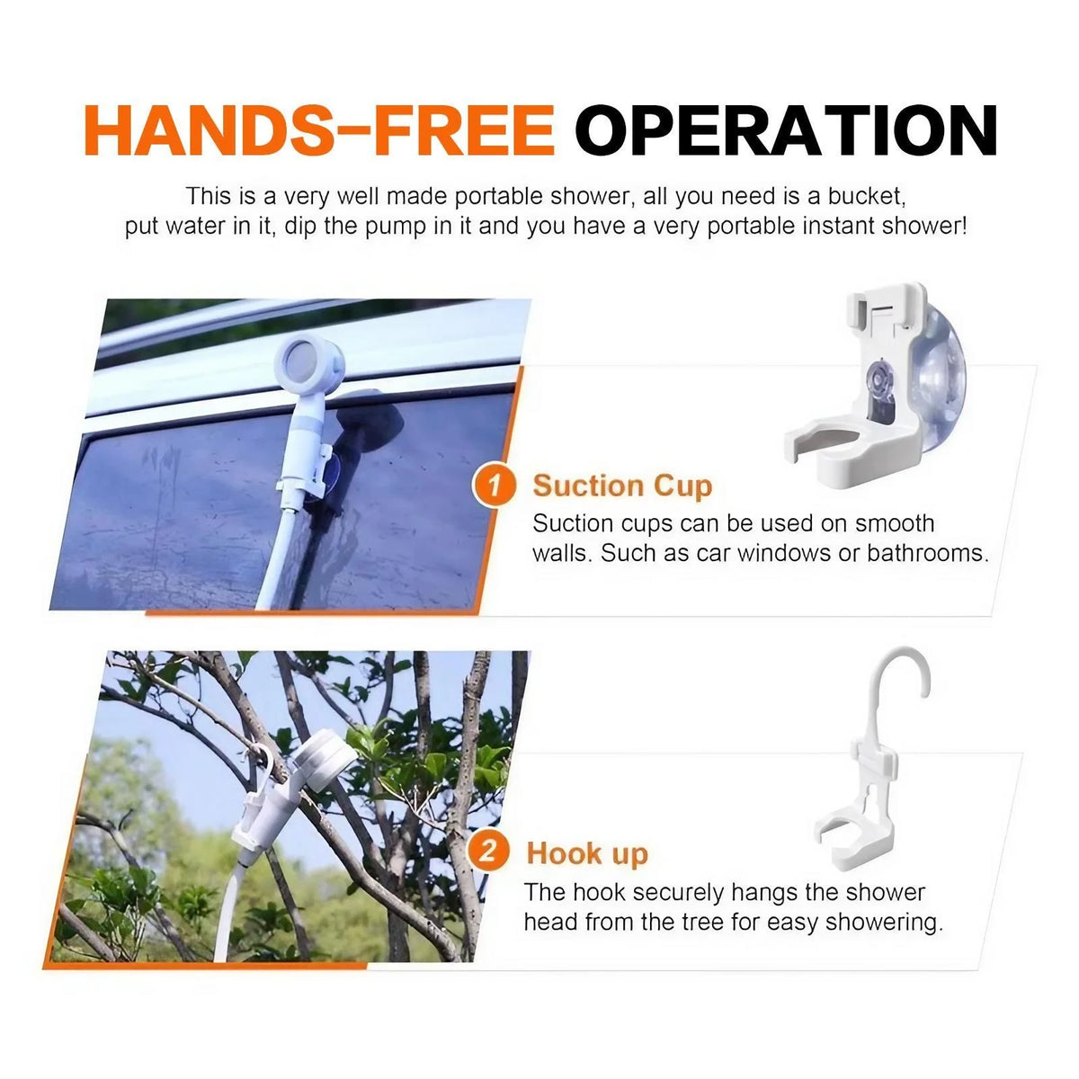 Portable Handheld Rechargeable Shower Pump For Outdoors