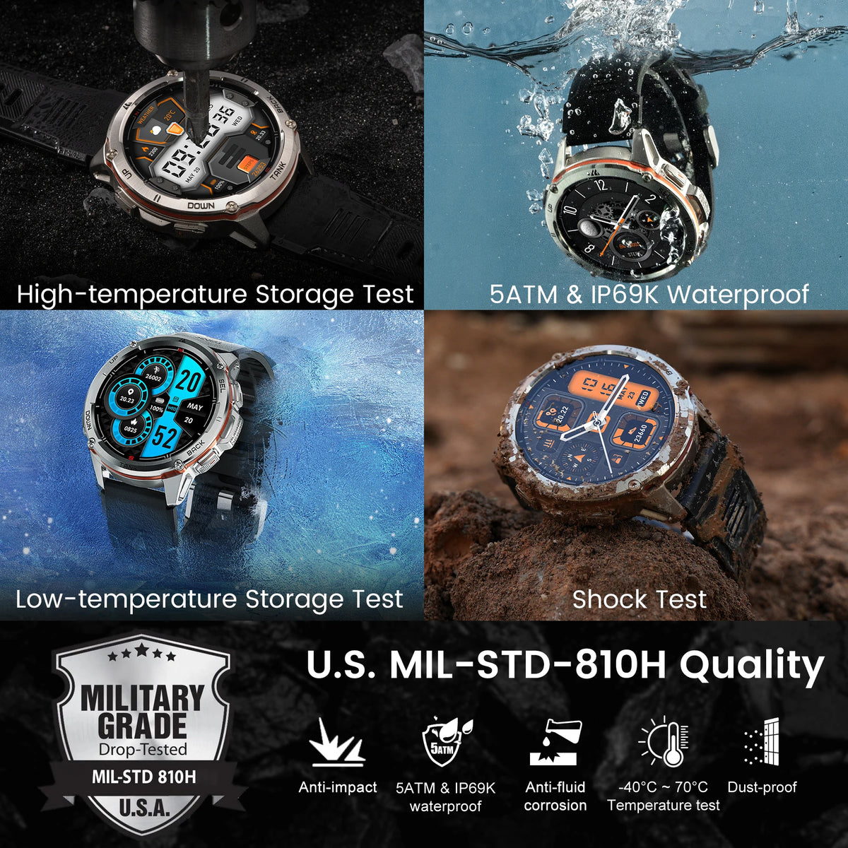 KOSPET TANK T3 Ultra GPS Rugged AMOLED Smart Watch For Men