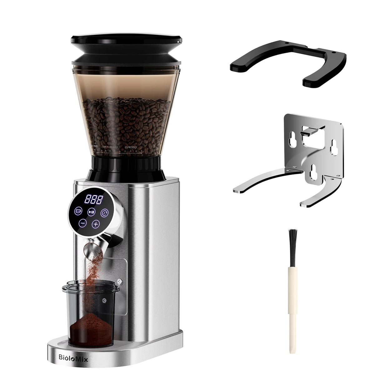 BioloMix Electric Conical Burr Coffee Grinder Adjustable Settings