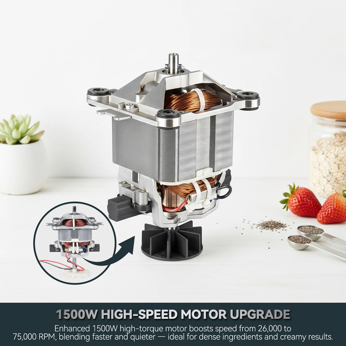 Astralship 1500W High Speed Blender With Stainless Steel Blades