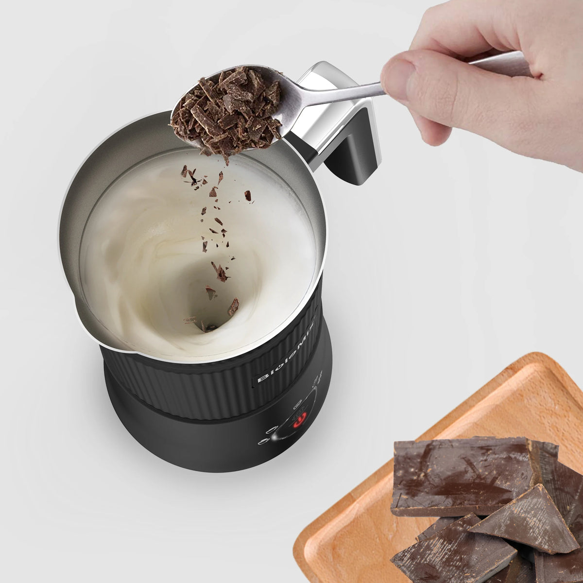 Biolomix 5-In-1 Detachable Milk Frother Steamer For Hot Cold Foam