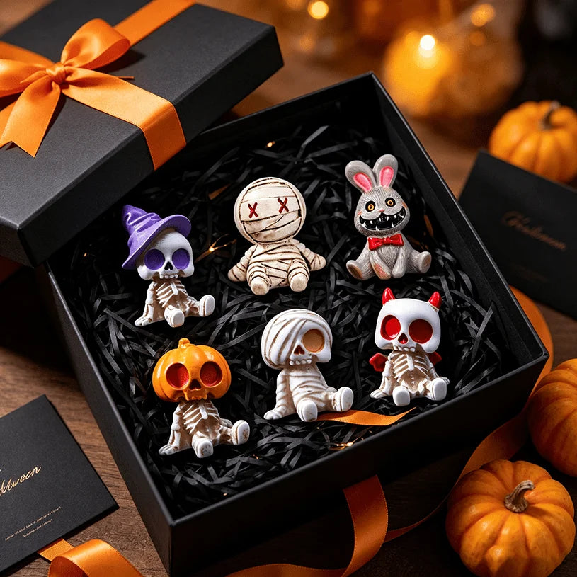 Halloween Mini Resin Skeleton Figurines For DIY Garden Decor