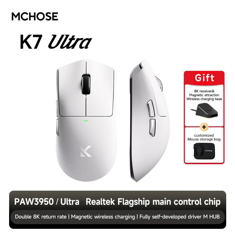 MCHOSE K7 Ultra 8K Polling Rate Wireless Gaming Mouse