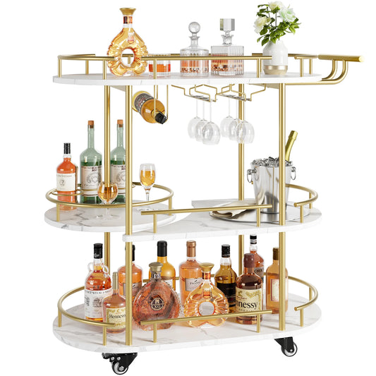 Twister.Ck 4 Tier Bar Cart With Wheels And Wine Rack