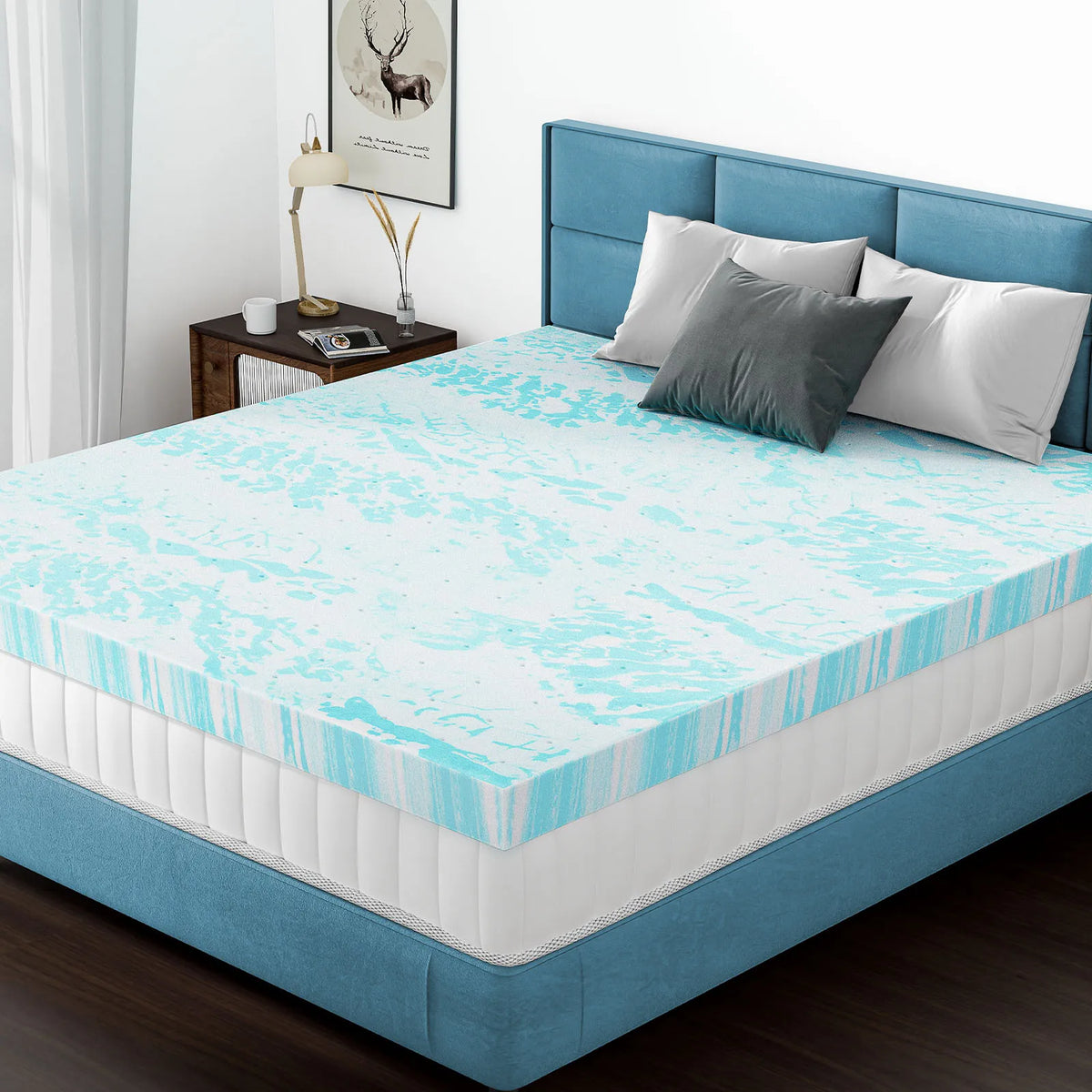 MCQ Soft Memory Foam Gel Cooling Mattress Bed Topper