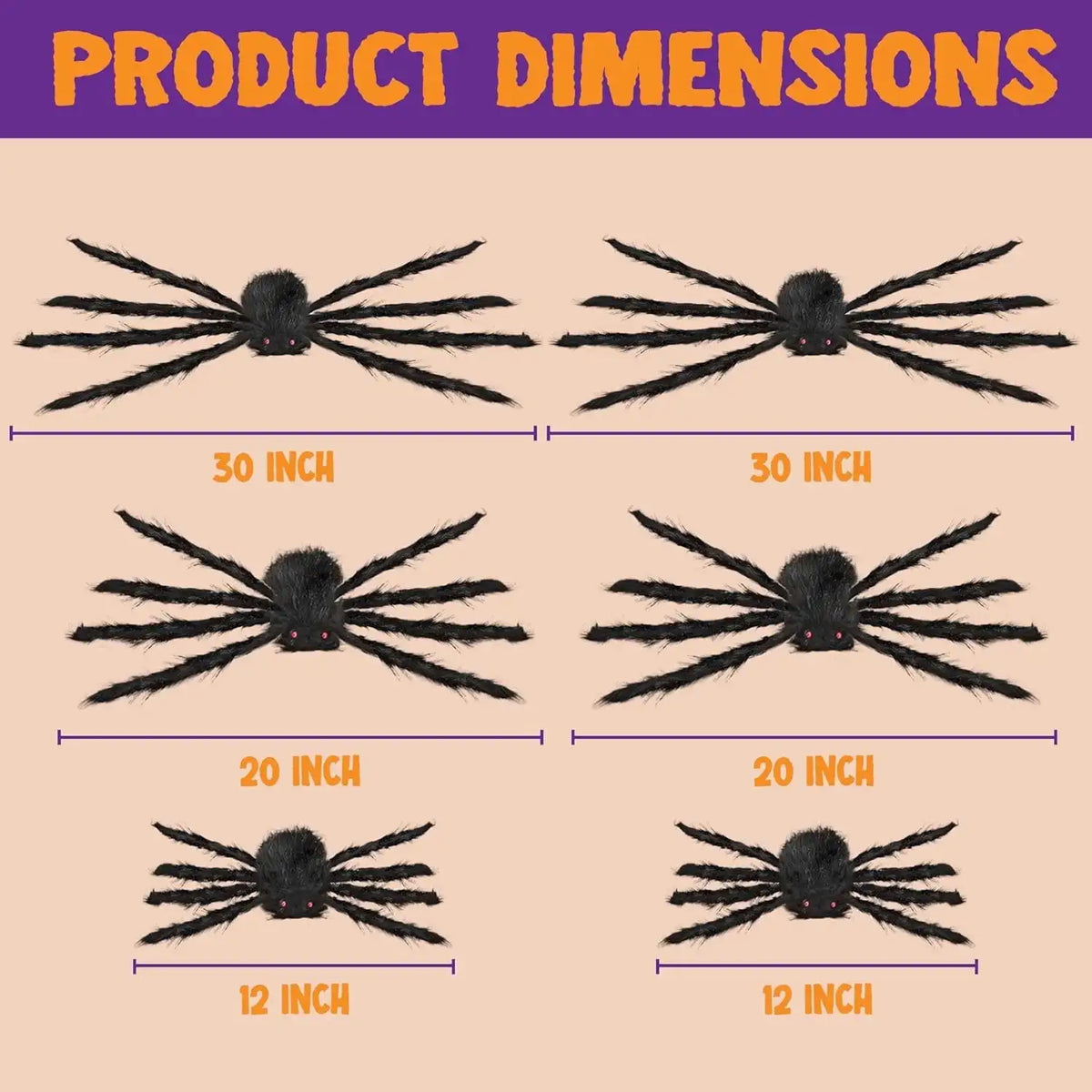 Joyfy Realistic Giant Spider Halloween Yard Decorations