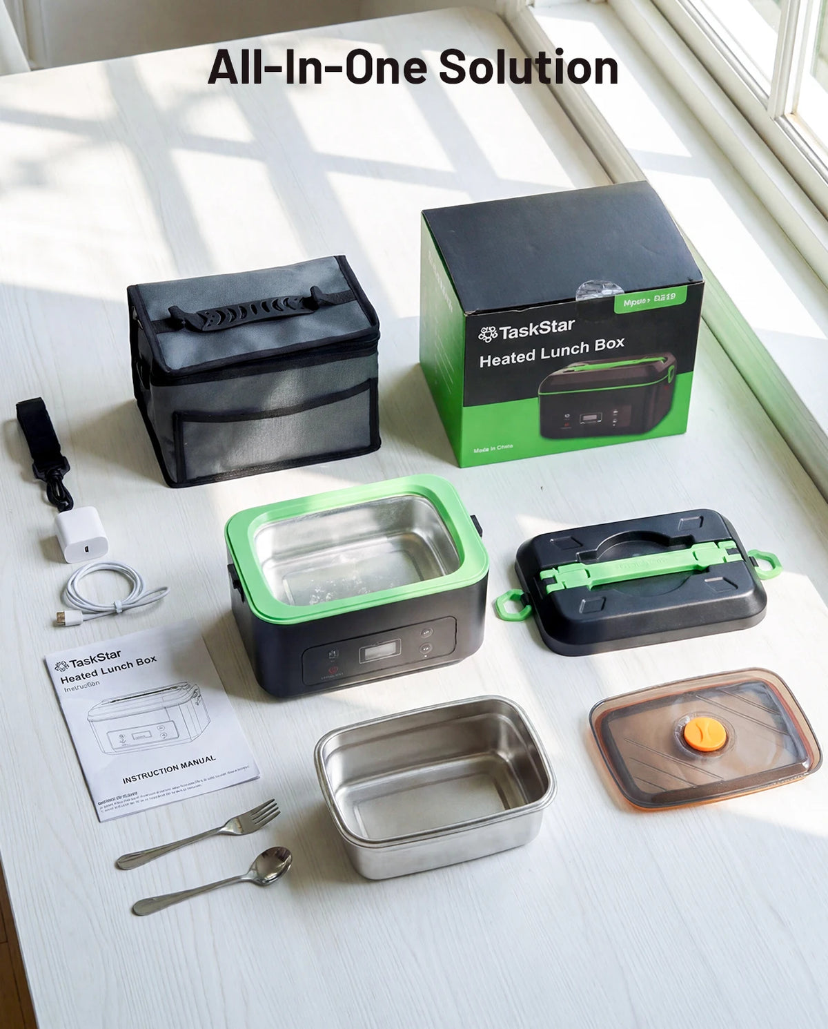 Taskstar Wireless Electric Insulated Lunch Box Portable Food Warmer