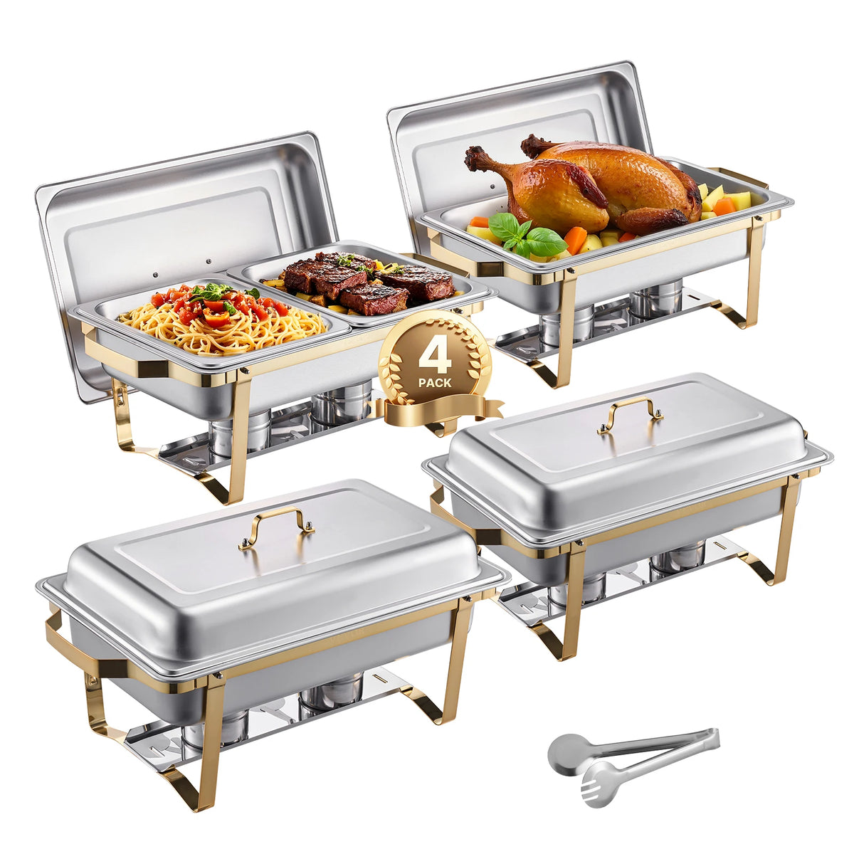 SucceBuy Chafing Dish Catering Food Warmer Essential Buffet Supplies