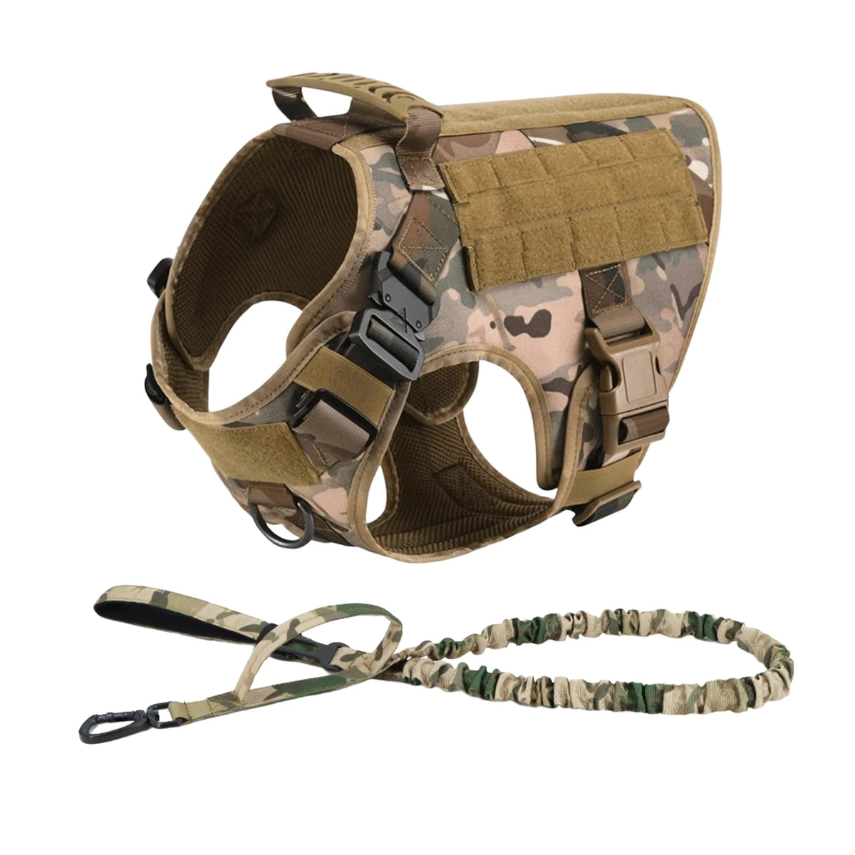 Nylon Tactical Dog Harness With Molle Pouches And Quick Release