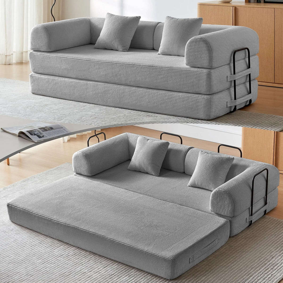 Convertible Futon Sofa Bed Sleeper Couch for Living Room