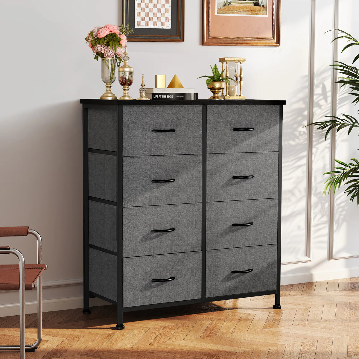 JHK Children's Dresser With Fabric Drawers Storage Cabinet