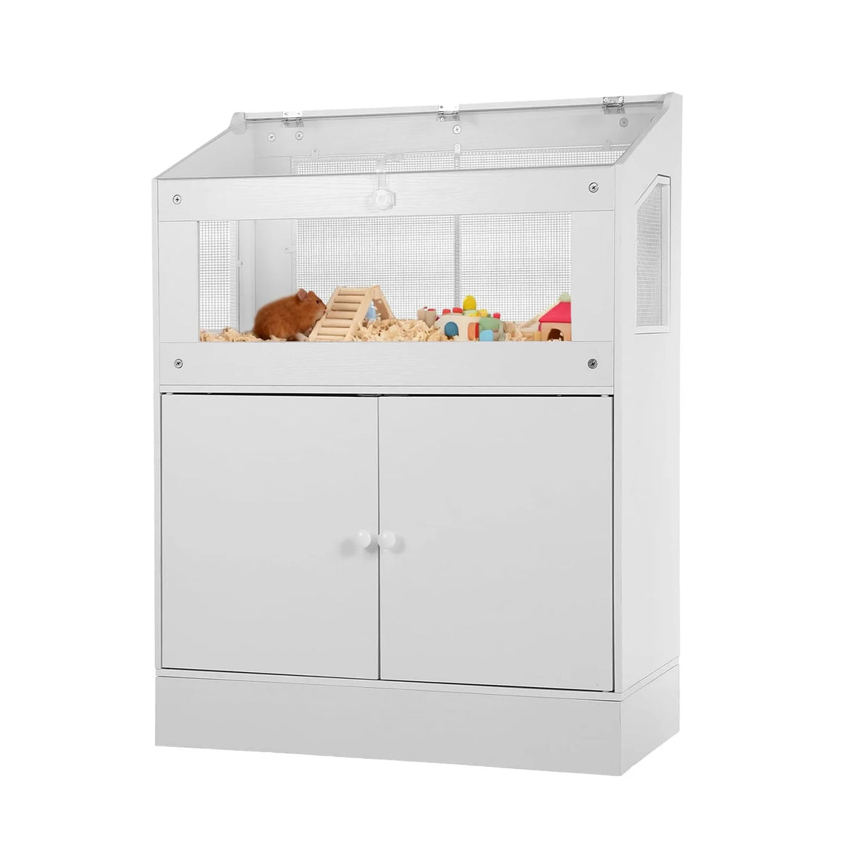HiMISS Small Animal Cage With Storage Cabinet and Ventilation