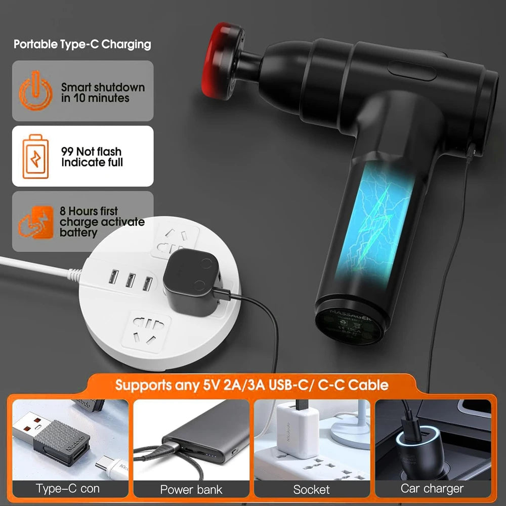 LingTENG Deep Tissue Silent Muscle Percussion Massage Gun