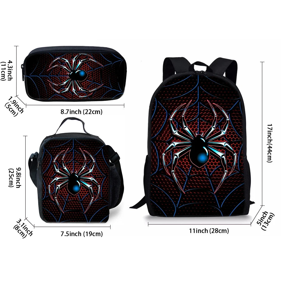 3D Spider Cartoon School Backpack For Kids And Children
