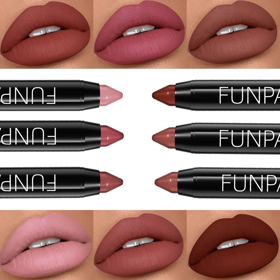 FUNPARK Waterproof Matte Lip Liner and Lipstick Makeup Set