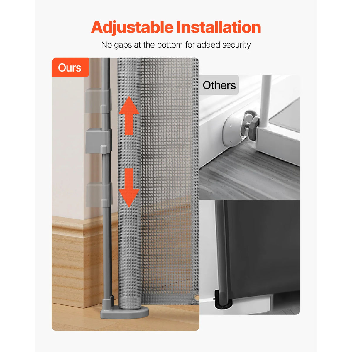 SucceBuy Retractable Baby Gate With Safe Locking Design