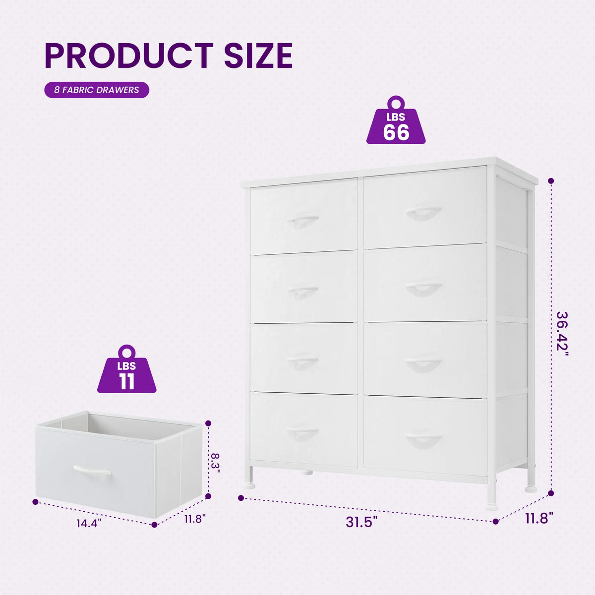 JHK Children's Dresser With Fabric Drawers Storage Cabinet