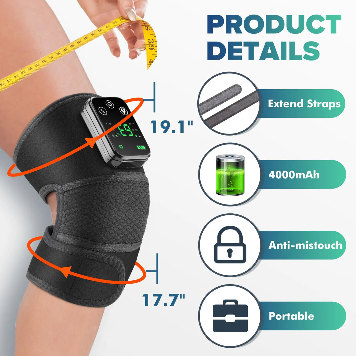 Electric Heating Knee And Neck Massager With Vibration Therapy