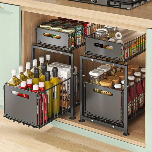 Aehome Stainless Steel Under Sink Cabinet Organizer Shelf