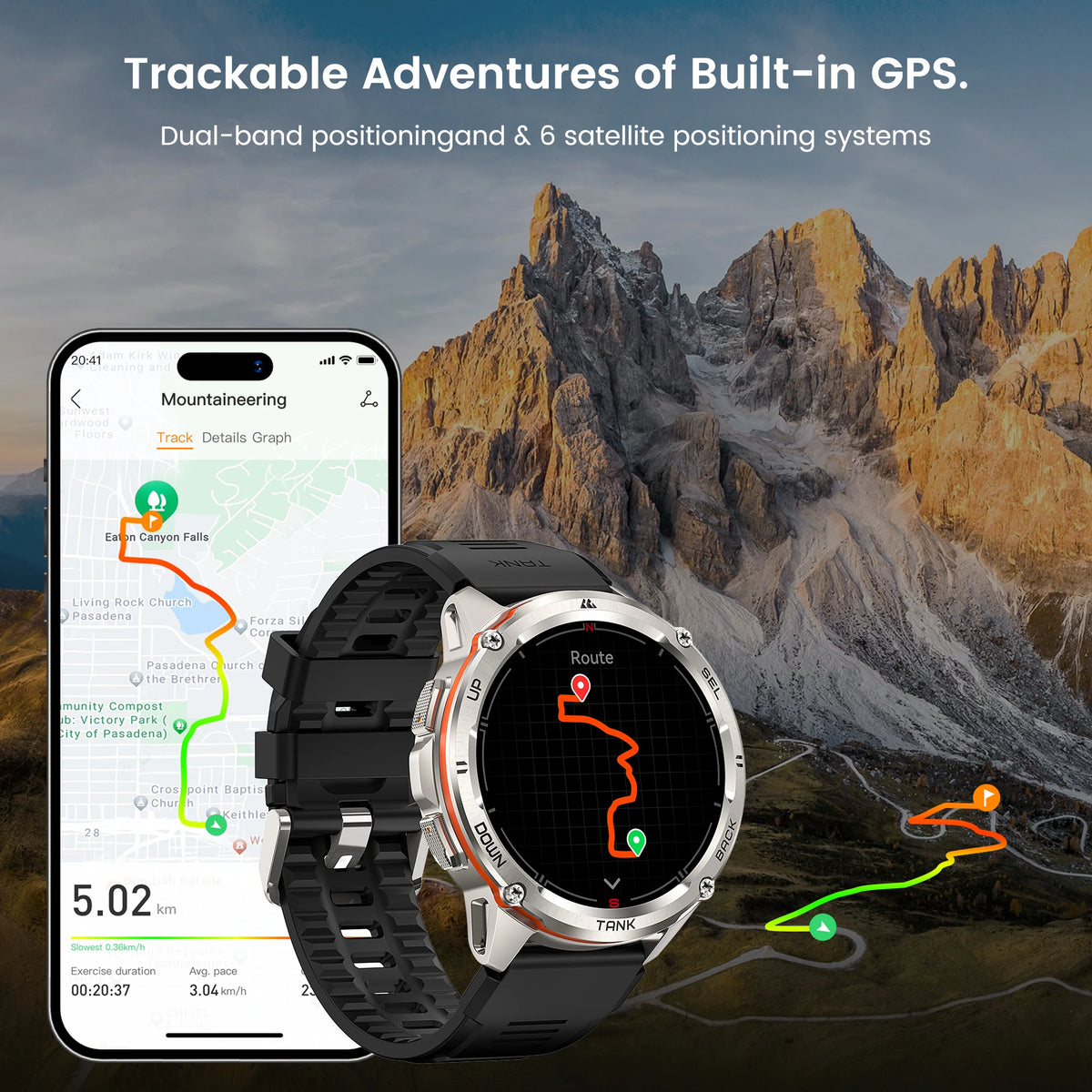 KOSPET TANK T3 Ultra GPS Rugged AMOLED Smart Watch For Men