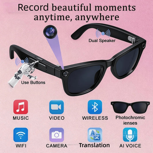 WO 4K AI Smart Camera Glasses With Realtime Translation