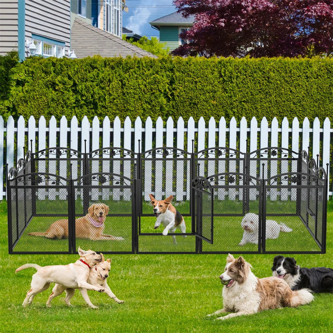 BINGOPAW Heavy Duty Metal Dog Playpen Outdoor Indoor Fence