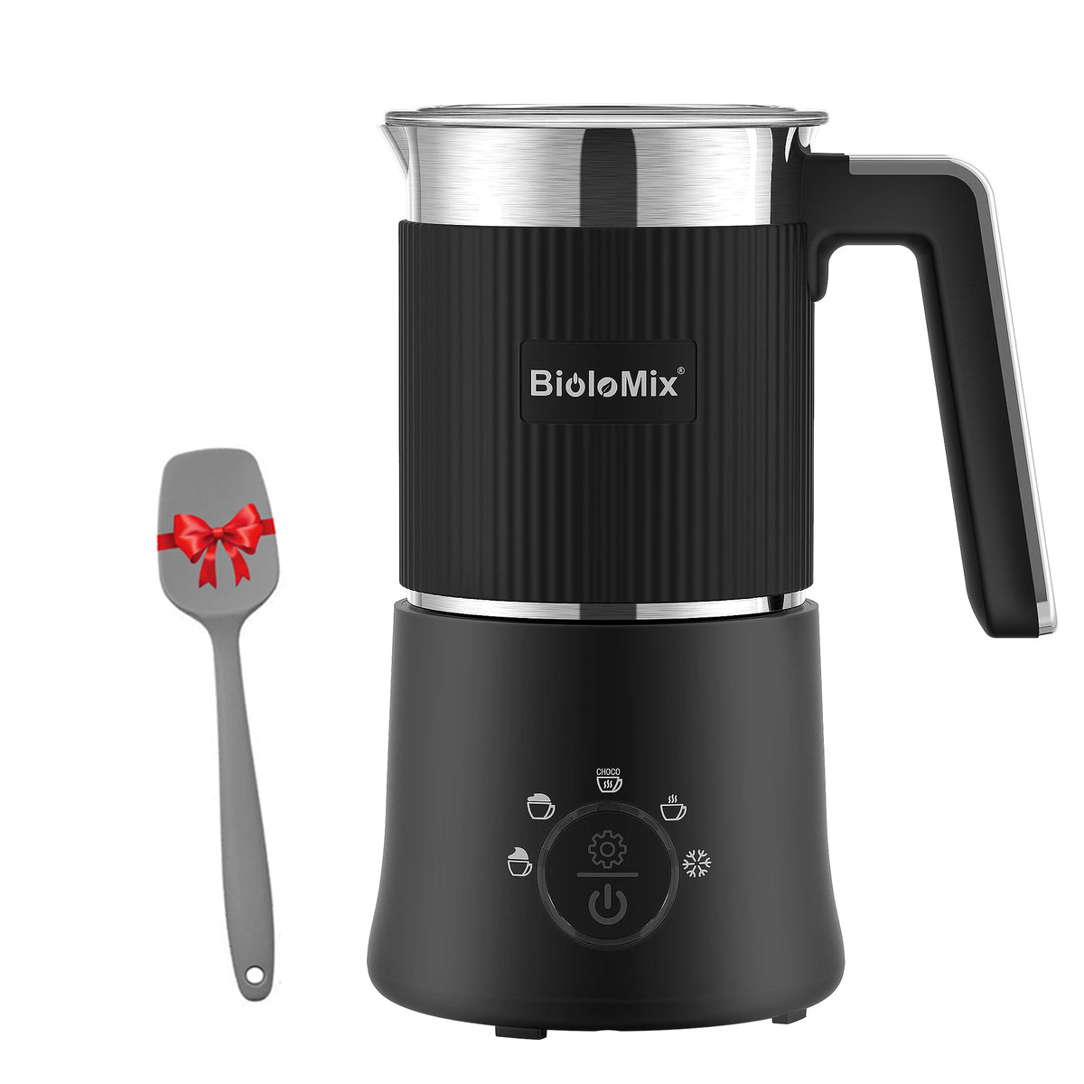 Biolomix 5-In-1 Detachable Milk Frother Steamer For Hot Cold Foam