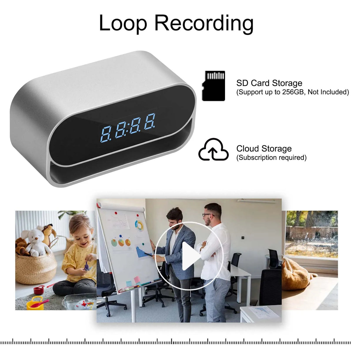 Ouvis 4K Surveillance Camera Clock With Night Vision WiFi