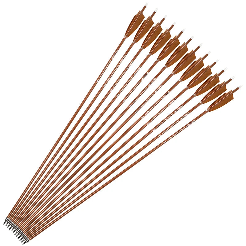 Ameyxgs Mixed Carbon Archery Arrows With Shield Turkey Feathers