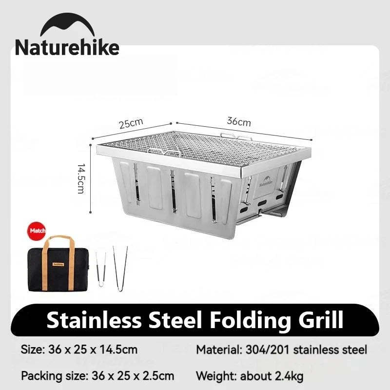 Naturehike Portable Stainless Steel Camping Charcoal Grill
