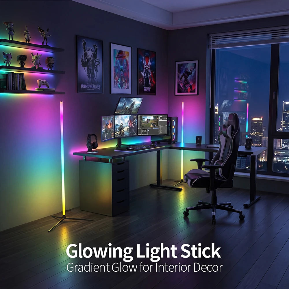 Dumiloo RGB Tripod Floor Lamp Remote Control Dimmable LED Lights