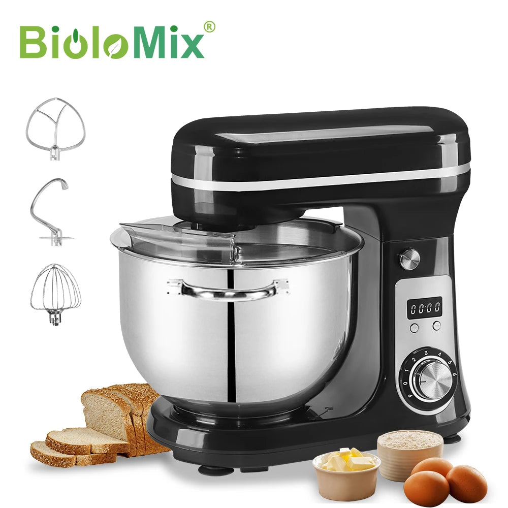 Biolomix Tilt Head 6 Speed Stand Mixer With Stainless Bowl