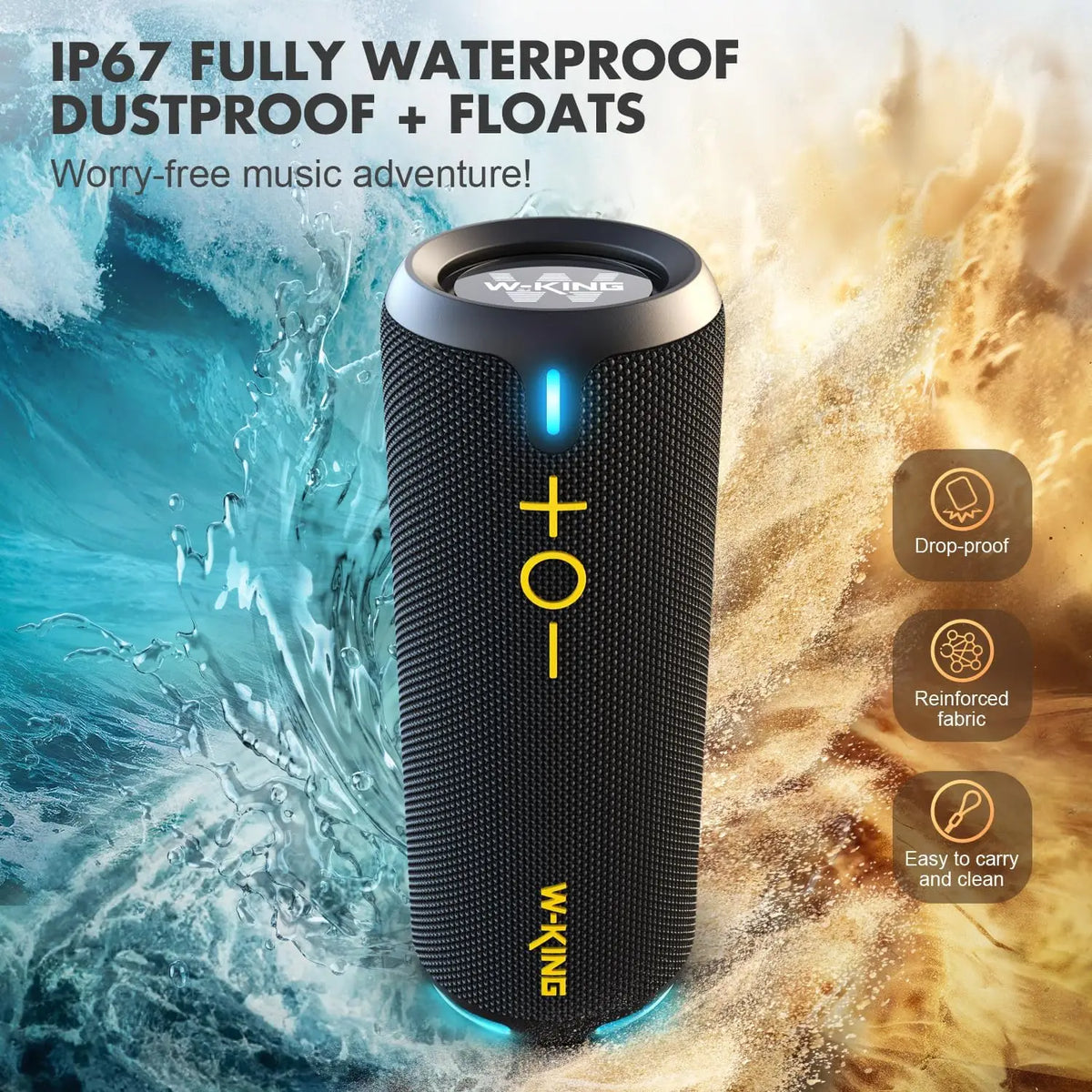 W-King 40W Bluetooth Waterproof Portable Speaker With App Control