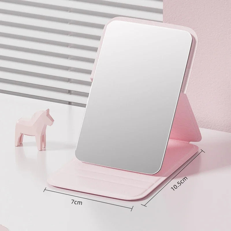 Portable Folding Handheld Makeup Mirror For Desk And Travel