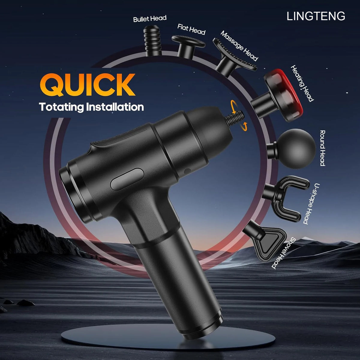LingTENG Deep Tissue Silent Muscle Percussion Massage Gun