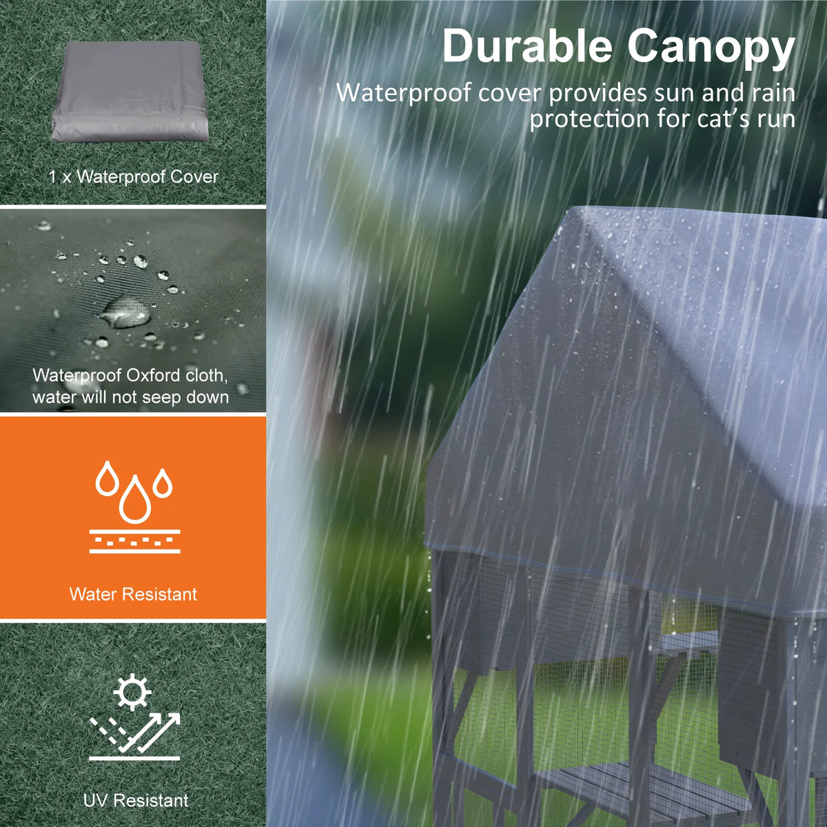 Outdoor Walk In Cat Catio Featuring Waterproof Cover And Platforms