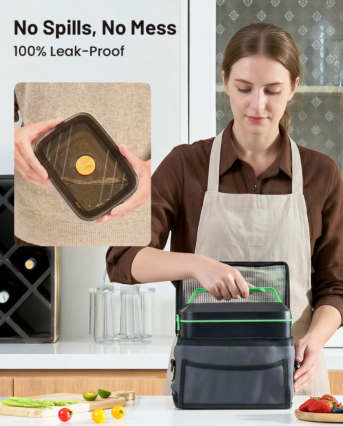 Taskstar Wireless Electric Insulated Lunch Box Portable Food Warmer