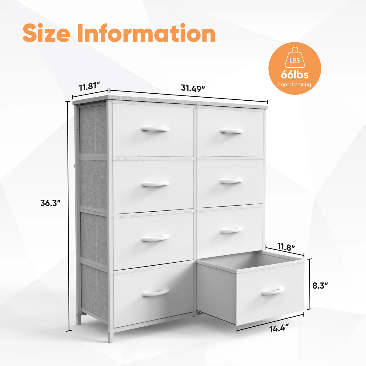 JHK Eight Drawer Fabric Storage Wardrobe With Steel Frame