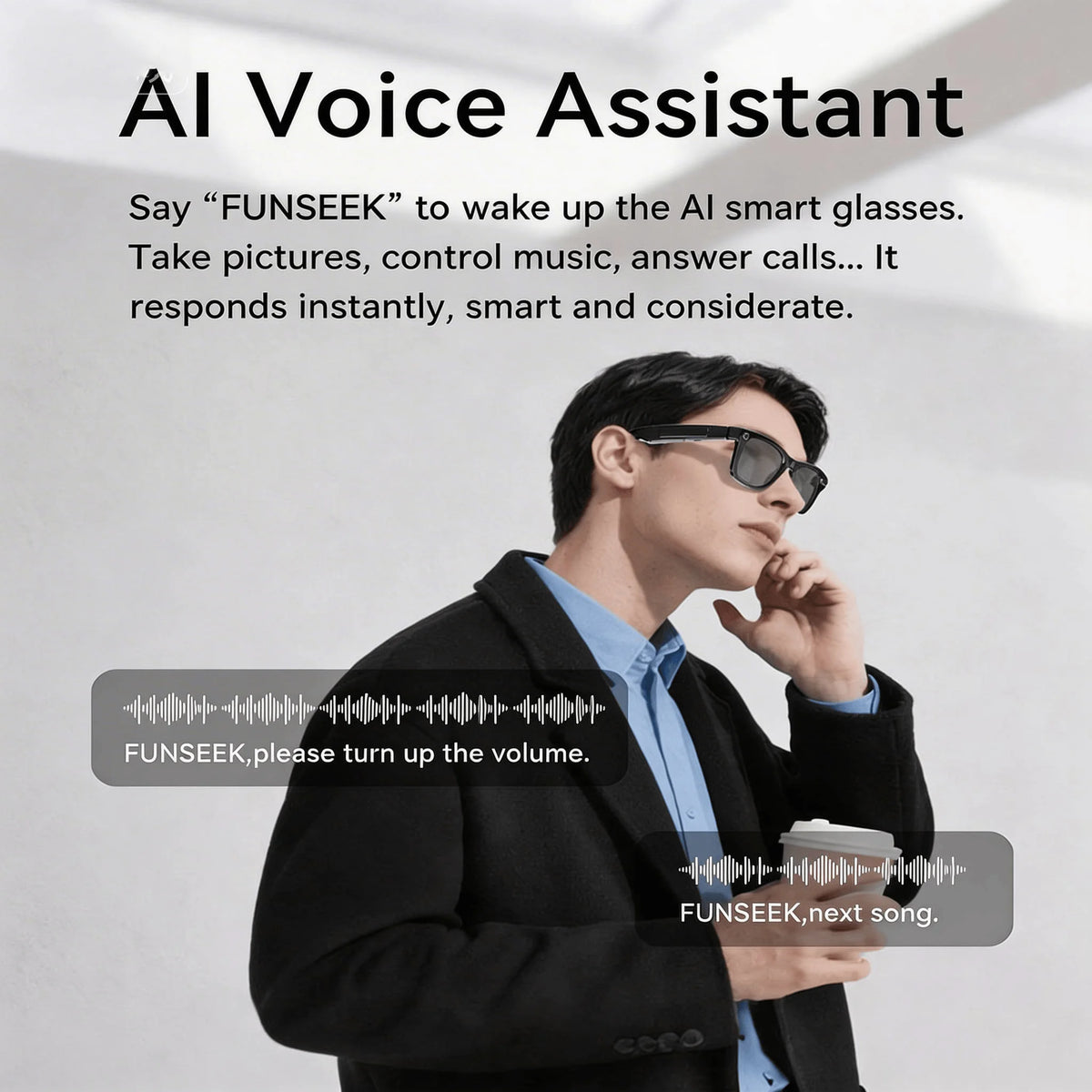 WO 4K AI Smart Camera Glasses With Realtime Translation