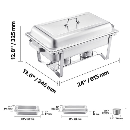SucceBuy Stainless Steel Chafing Dish Buffet Warmer Set For Parties