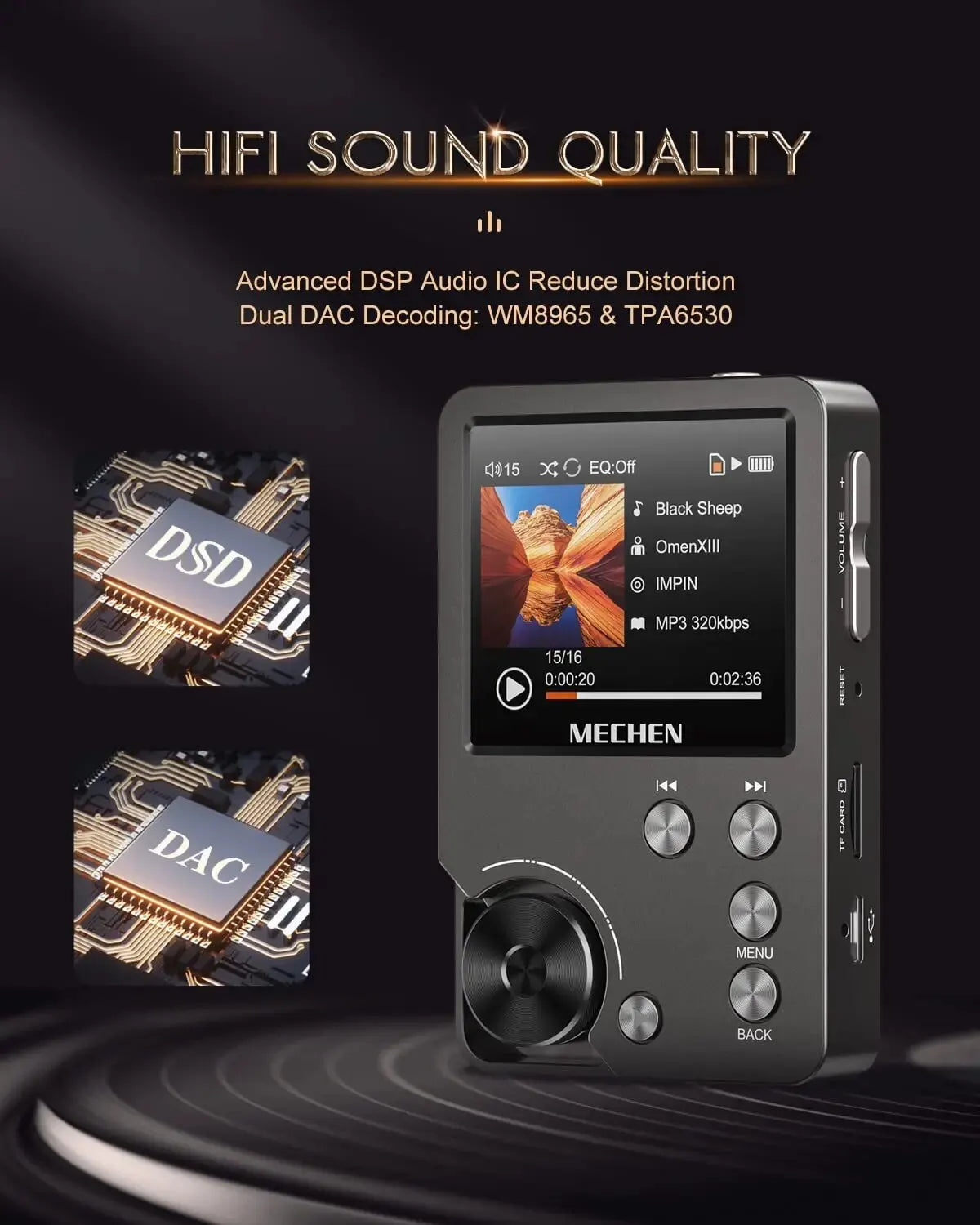 Mechen Lossless Metal MP3 Player With DSD And FLAC Support