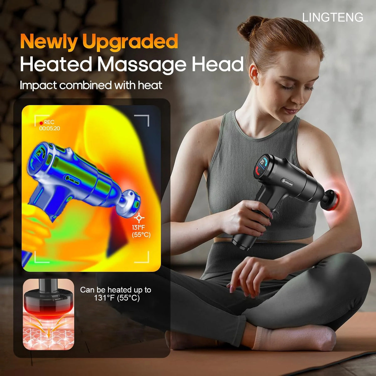LingTENG Deep Tissue Silent Muscle Percussion Massage Gun