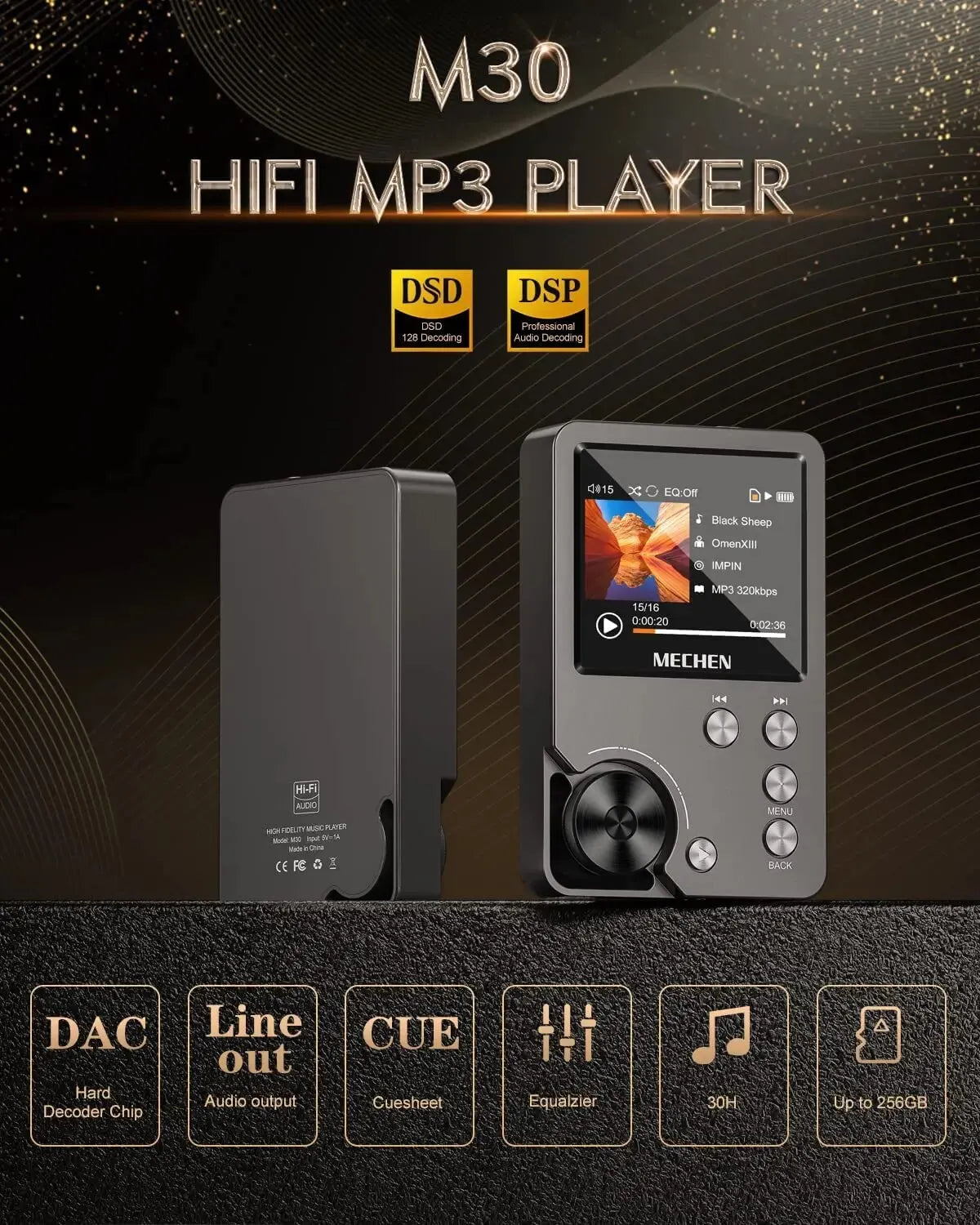 Mechen Lossless Metal MP3 Player With DSD And FLAC Support