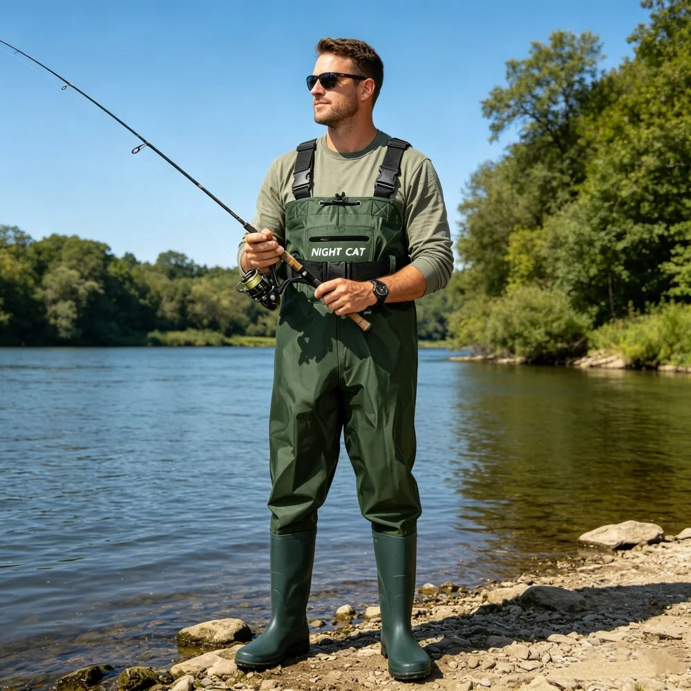 Night Cat Lightweight Waterproof Chest Fishing Wader With Boots