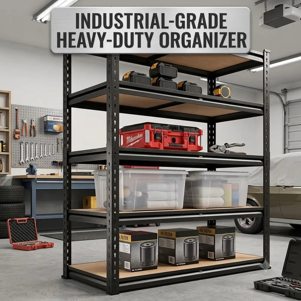 Heavy Duty Metal Five Tier Adjustable Utility Storage Rack