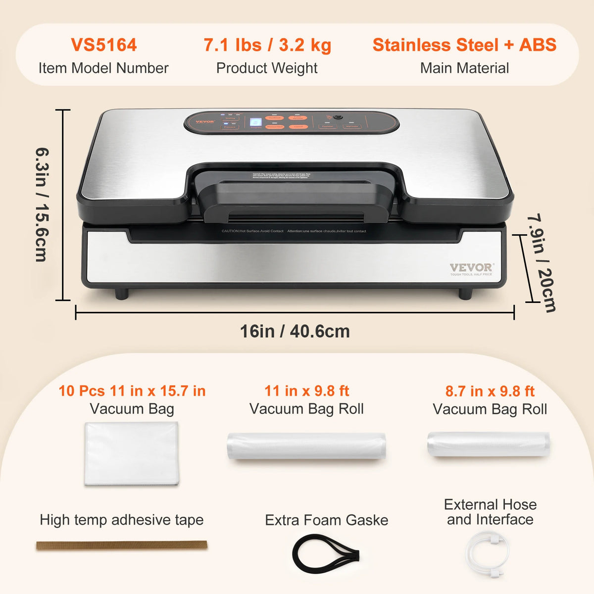 SucceBuy Vacuum Sealer For Food Packaging And Kitchen Household Use
