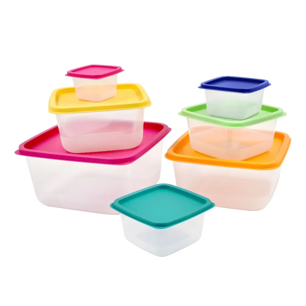 Plastic Food Storage Container Set For Kitchen Organization