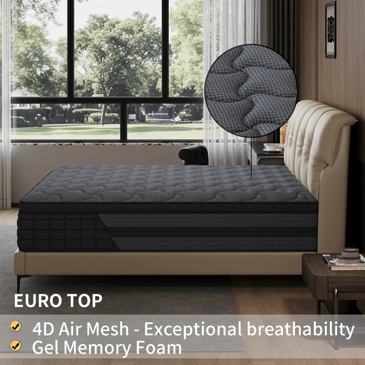 Luxury Gel Memory Foam Hybrid Mattress With Euro Top